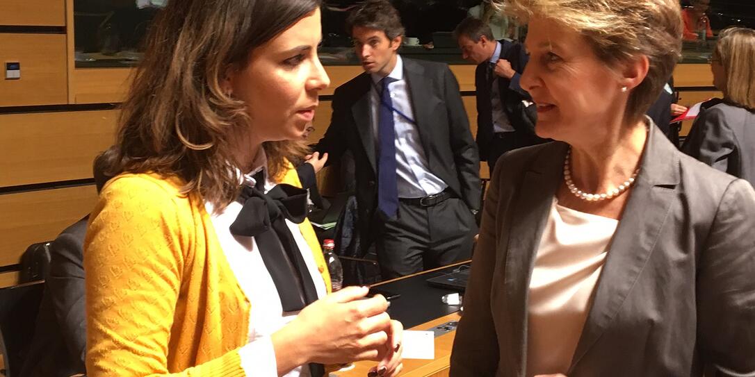 Die Innenministerinnen aus Liechtenstein und der Schweiz: Dominique Gantenbein und Simonetta Sommaruga