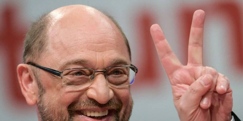 Martin Schulz am Donnerstagabend in Berlin nach seiner Wiederwahl als SPD-Chef.