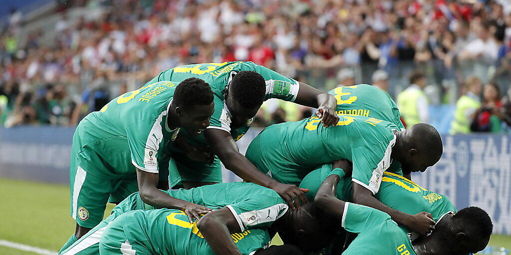 Senegals Spieler bejubeln ihr 2:0