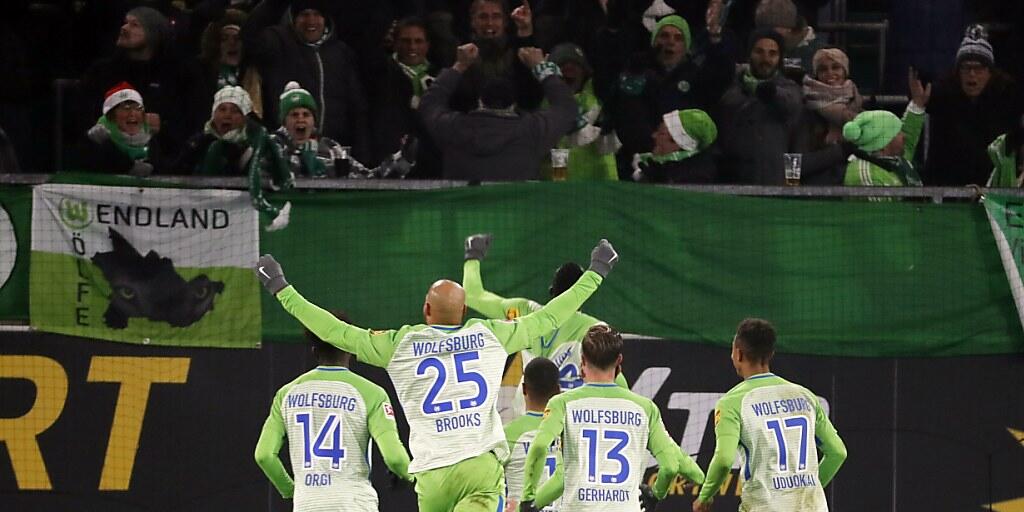 Wolfsburger Jubel nach dem dritten Treffer gegen Mönchengladbach