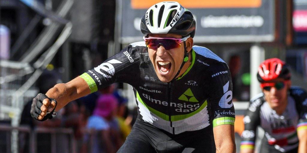 Grosser Jubel bei Omar Fraile nach seinem Etappensieg am Giro d'Italia