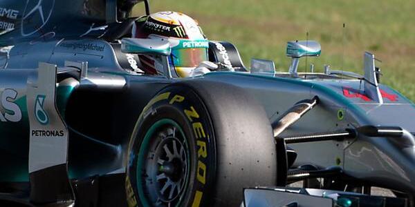 Knapp vor Teamkollege Nico Rosberg: Lewis Hamilton in Hockenheim