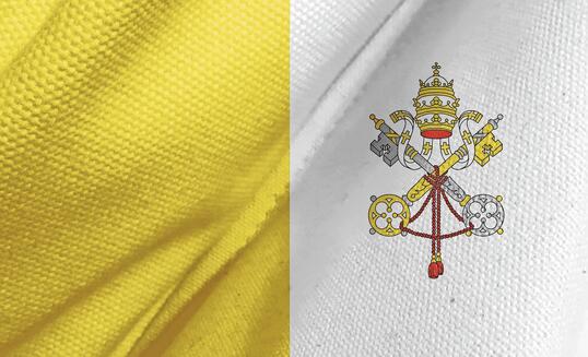 Closeup of grunge Vatican flag