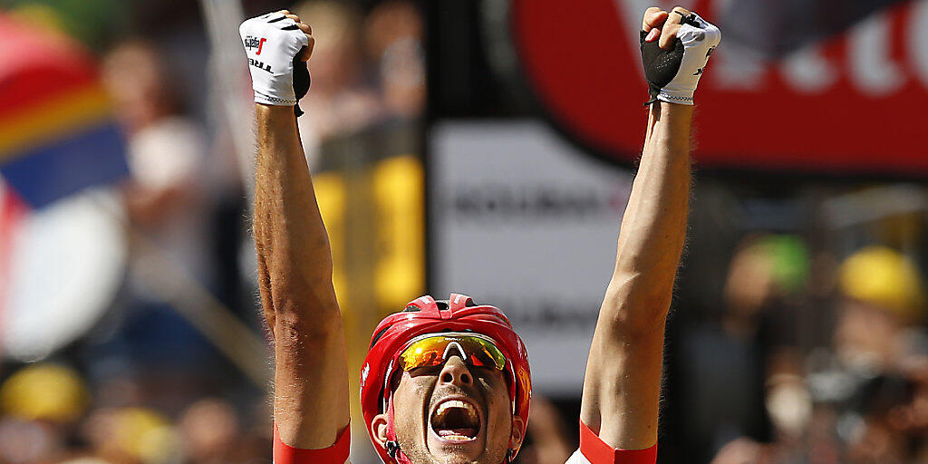 John Degenkolb schreit seine Freude über den Etappensieg an der Tour de France in die Luft
