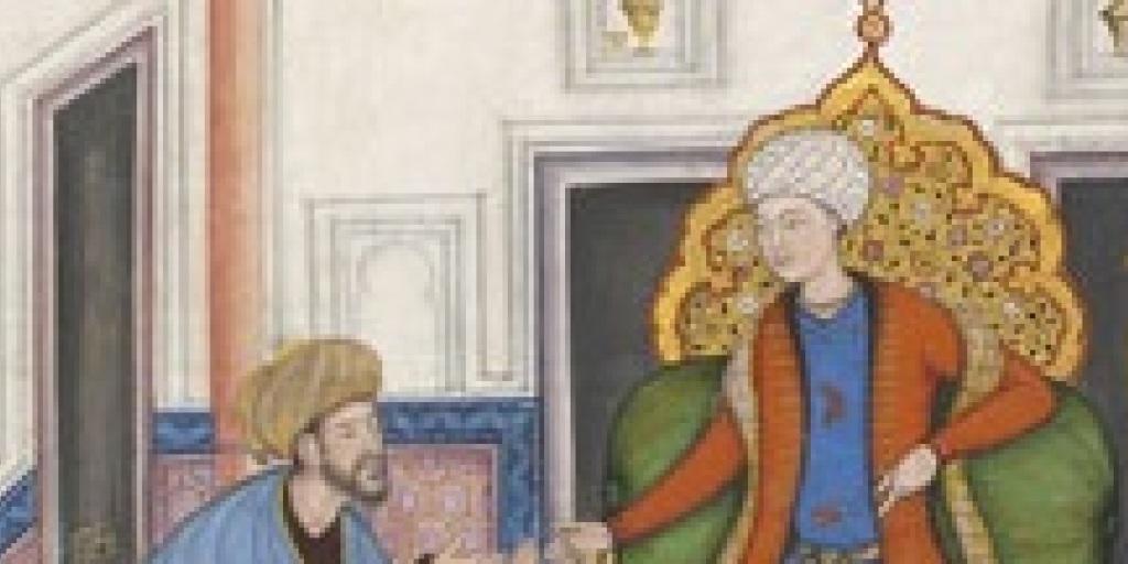 Ausschnitt aus einer Illustration, die vor mehreren hundert Jahren am Hof der indischen Moguln entstanden ist und nun im Museum Rietberg in Zürich zu sehen ist (Bild Museum Rietberg).