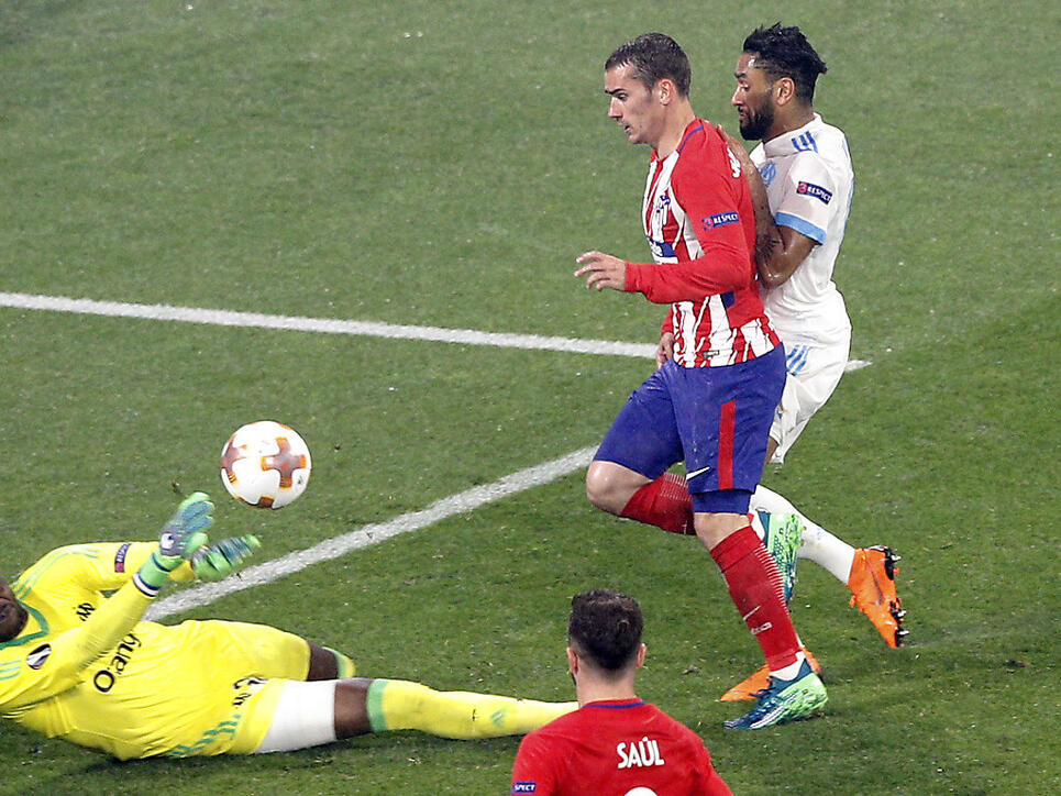 Eiskalter Abschluss: Antoine Griezmann bezwingt Marseilles Goalie Steve Mandanda zum 2:0 für Atlético