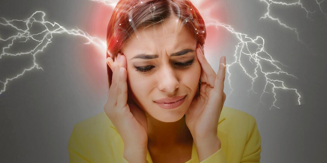 The young woman's portrait with pain emotions The young woman's portrait with pain emotions