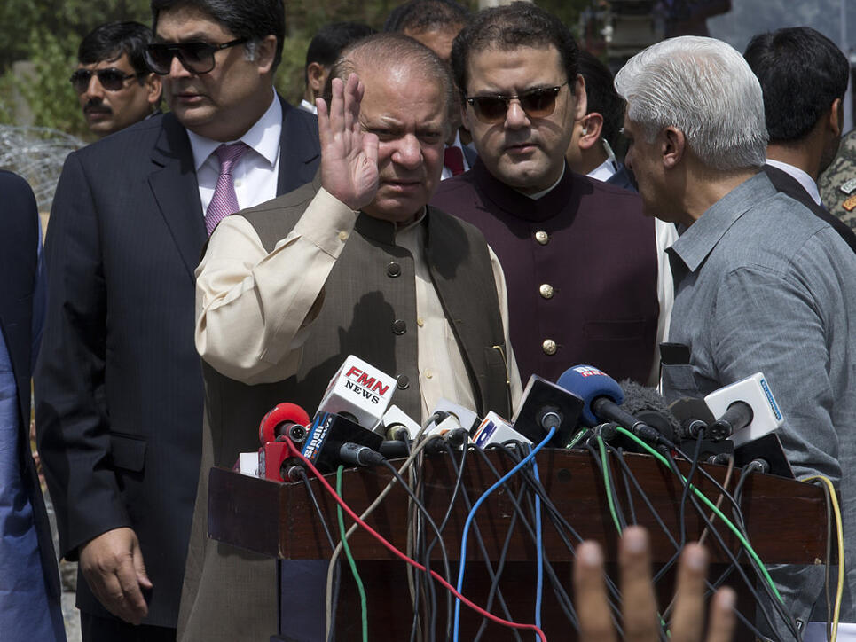 Pakistans Ex-Regierungschef Nawaz Sharif droht eine Verhaftung wegen Korruptionsverdacht (Archiv)