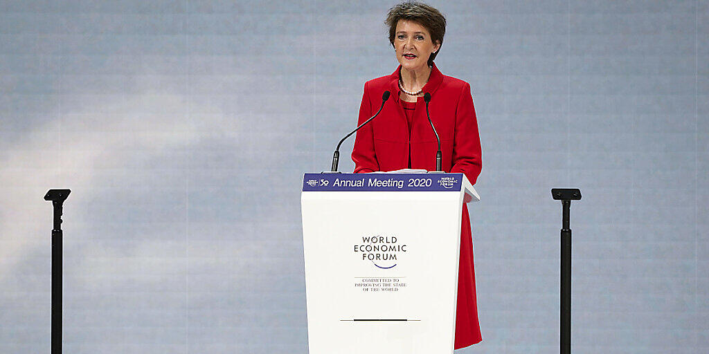 "Die Welt brennt": Mir diesen Worten eröffnete Bundespräsidentin Simonetta Sommaruga das 50. Weltwirtschaftsforum in Davos.