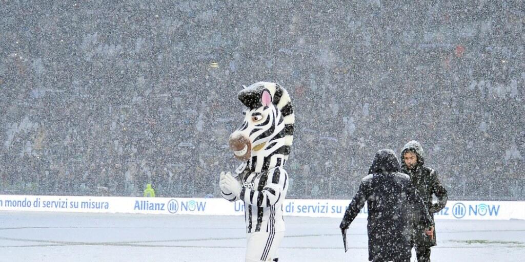 Schneefall in Turin verhinderte die Austragung der Partie zwischen Juventus Turin und Atalanta Bergamo