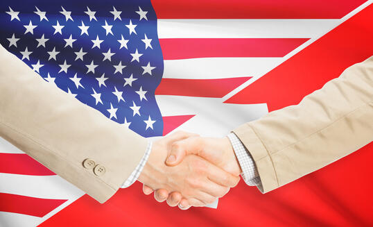 Businessmen handshake - United States and Switzerland