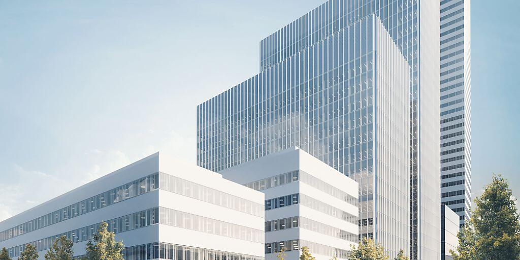 In unmittelbarer Nachbarschaft zum im Bau befindlichen Büroturm (im Hintergrund) baut Roche ein neues Forschungszentrum mit vier unterschiedlich hohen Neubauten. In unmittelbarer Nachbarschaft zum im Bau befindlichen Büroturm (im Hintergrund) baut Roche ein neues Forschungszentrum mit vier unterschiedlich hohen Neubauten.