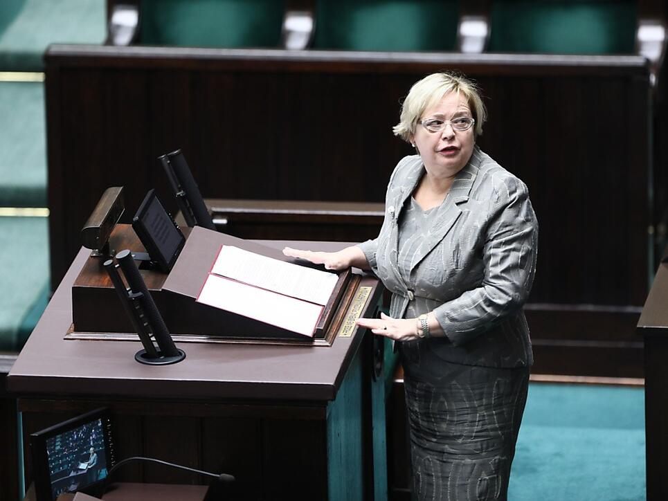 Polens oberste Richterin Malgorzata Gersdorf  will nicht den Hut nehmen. Sie sprach von einer "Säuberung" am Obersten Gericht durch die nationalkonservative Regierung.(Archivbild)