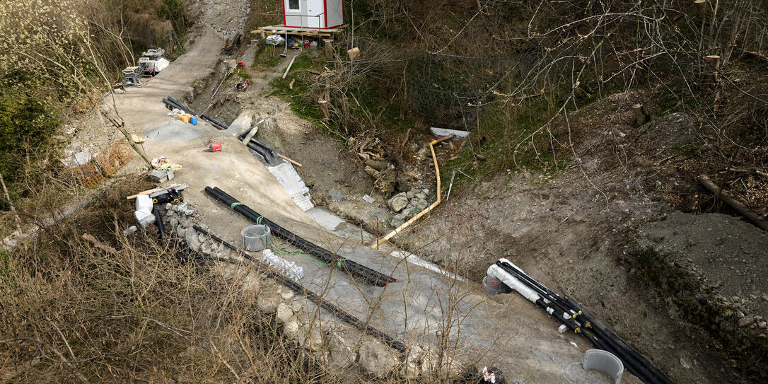 Installation der Fernwärme auf Schloss Vaduz
