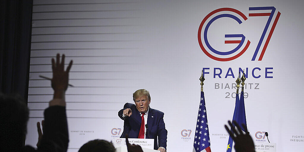 US-Präsident Donald Trump am G7-Gipfel im französischen Biarritz im August 2019. (Archivbild) US-Präsident Donald Trump am G7-Gipfel im französischen Biarritz im August 2019. (Archivbild)