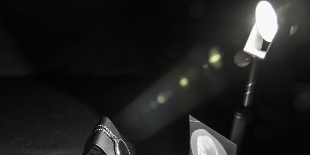 Statt nur abstrakte Reflexe zu erzeugen bricht das Medaillon einfallendes Licht zu einem klaren Bild.