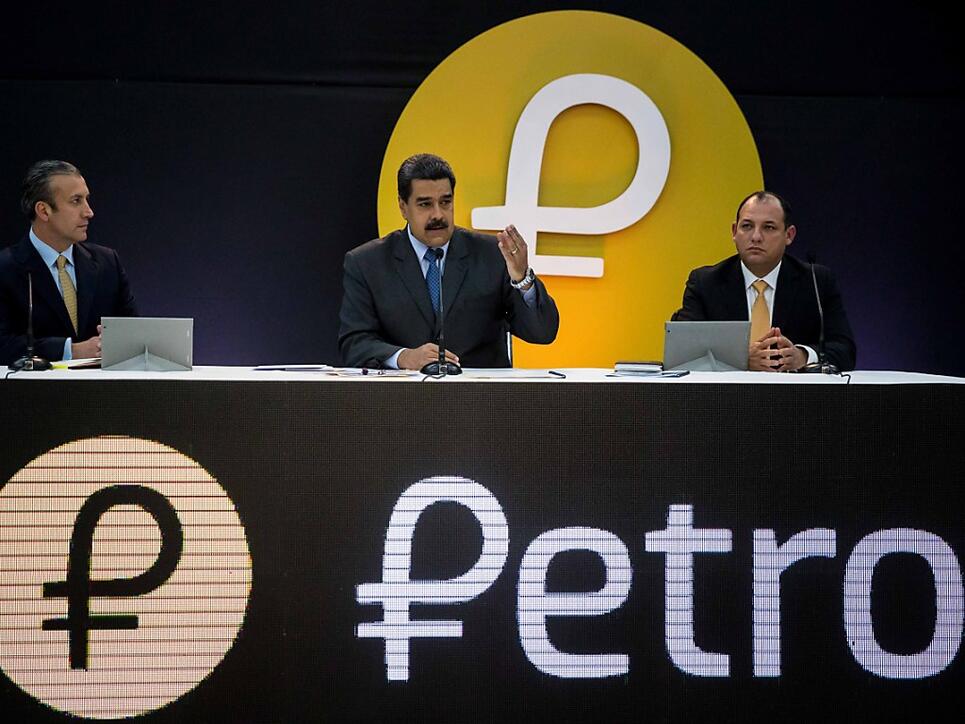 Venezuelas Staatspräsident Nicolas Maduro bei der Lancierung der Kryptowährung Petro. (Archivbild)