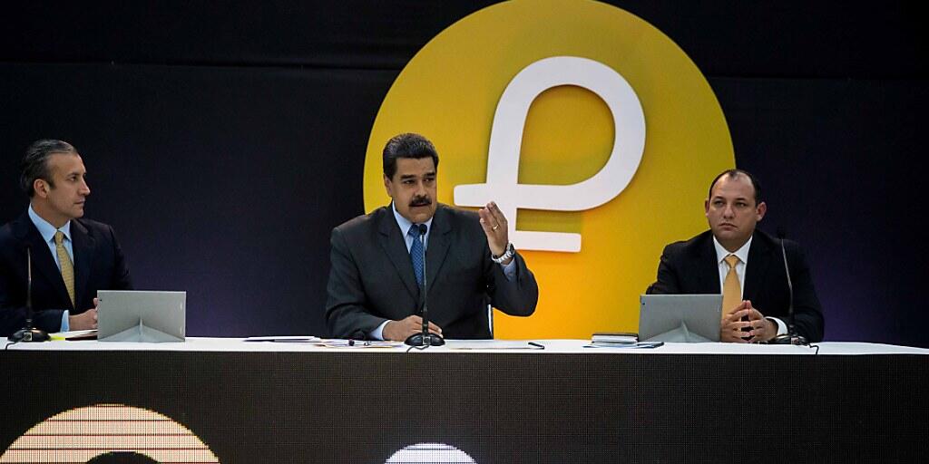 Venezuelas Staatspräsident Nicolas Maduro bei der Lancierung der Kryptowährung Petro. (Archivbild)