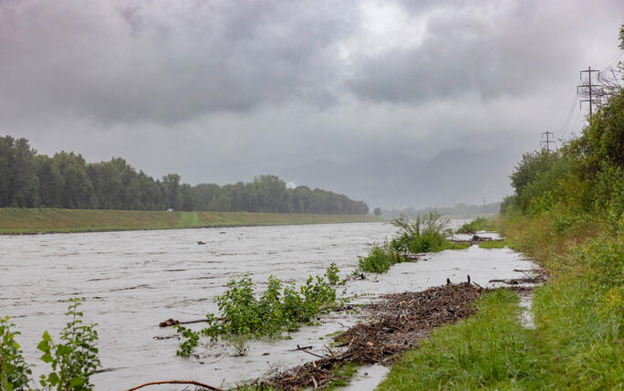 Hochwasser am Rhein