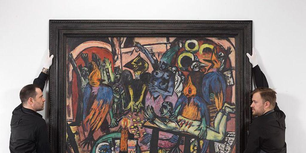 Grelle Farben und gequälte Figuren: Max Beckmann malte "Hölle der Vögel" 1938 in Amsterdam und Paris.