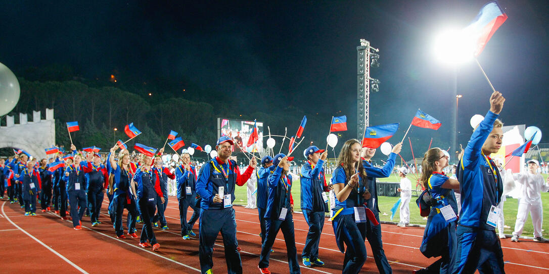 Die Eröffnungsfeier der letzten Kleinstaatenspiele in San Marino im Jahr 2017