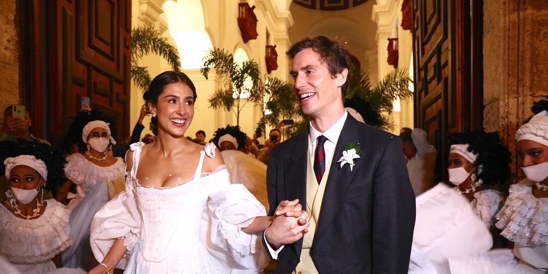 Religious Wedding at San Pedrp Clover ancient Church in Cartagena of Cloclo Echavarria with HSH Prince Josef of Liechtenstein.