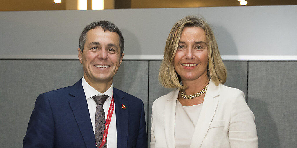 Aussenminister Cassis hat am Rande der Uno-Generalversammlung zahlreiche bilaterale Gespräche geführt. So traf er auch mit der EU-Aussenbeauftragten Federica Mogherini zusammen.