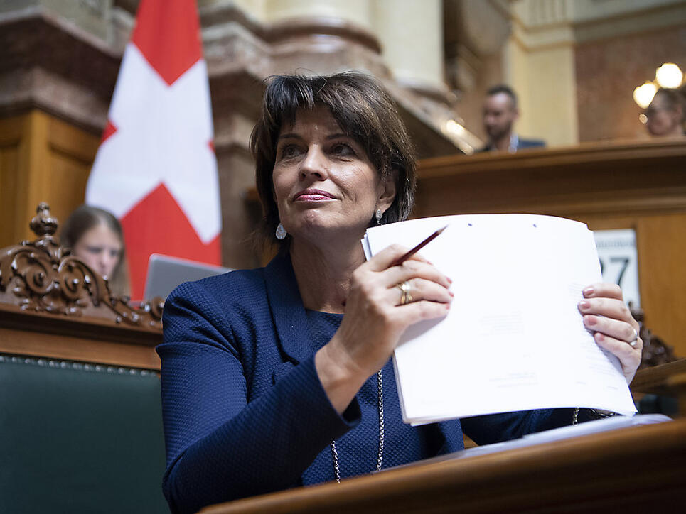 Bundesrätin Doris Leuthard begleitet im Nationalrat die Beratungen zur Fernmeldegesetzrevision - eines ihrer letzten grossen Geschäfte.