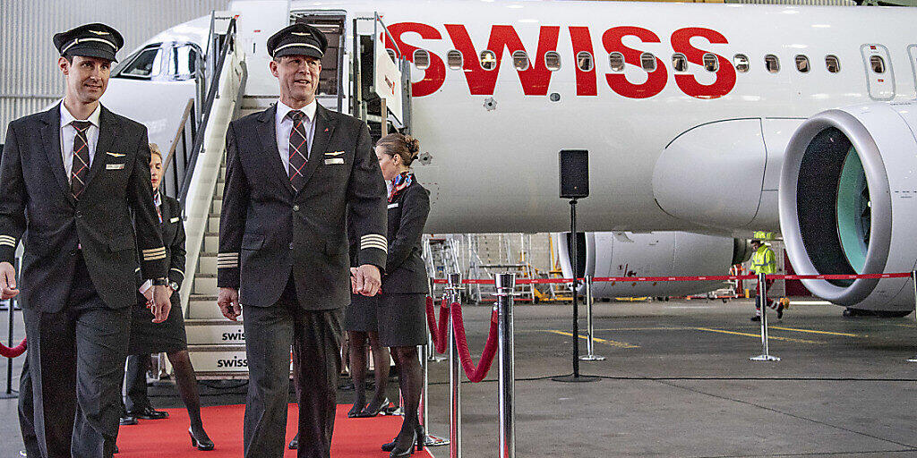 Das neue Swiss Flugzeug beim Empfang anlässlich der Flugzeug Taufe des ersten Airbus A320neo. (Archiv) Das neue Swiss Flugzeug beim Empfang anlässlich der Flugzeug Taufe des ersten Airbus A320neo. (Archiv)