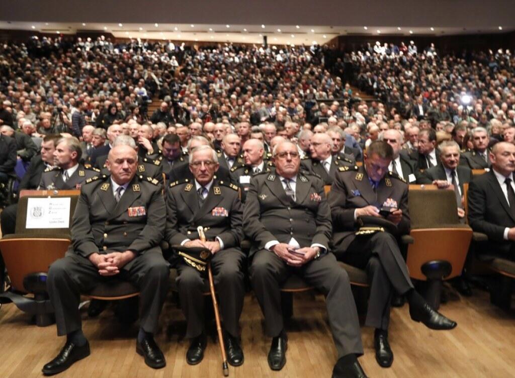 Die grösste Konzerthalle von Zagreb war am Montag überfüllt beim Gedenkanlass für den Kriegsverbrecher Slobodan Praljak.