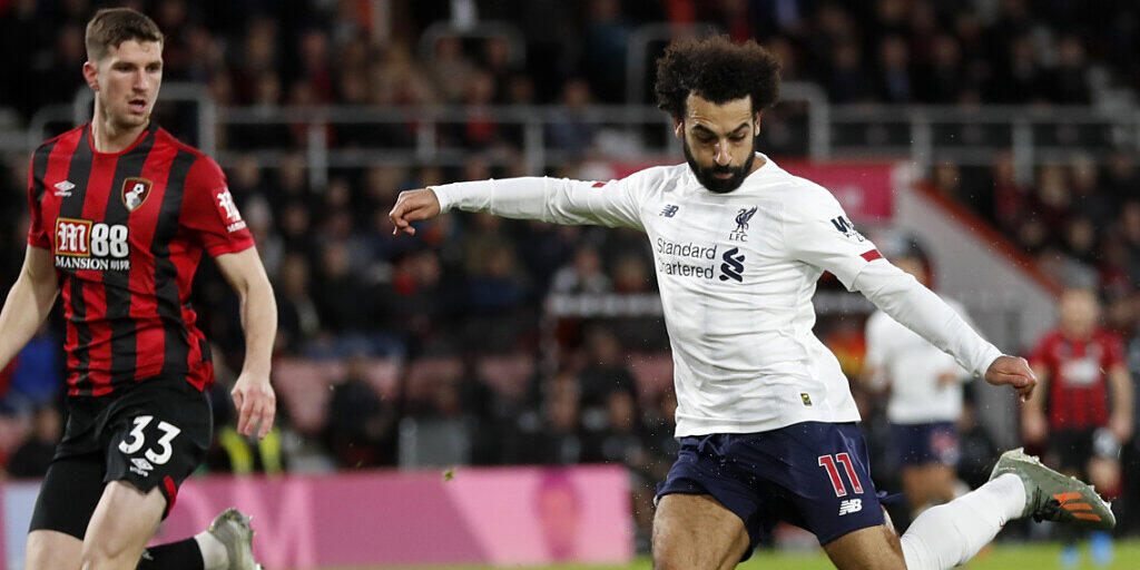 In der Premier League nicht zu stoppen: Mohamed Salah erzielt Liverpools dritten Treffer gegen Bournemouth