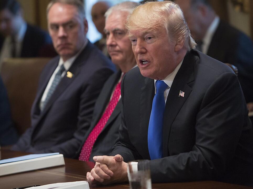 US-Präsident Donald Trump spricht nach der Verabschiedung der Steuerreform zu den Medien.