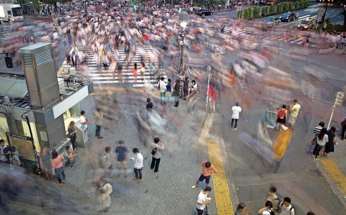 Wide angle of Shibuya