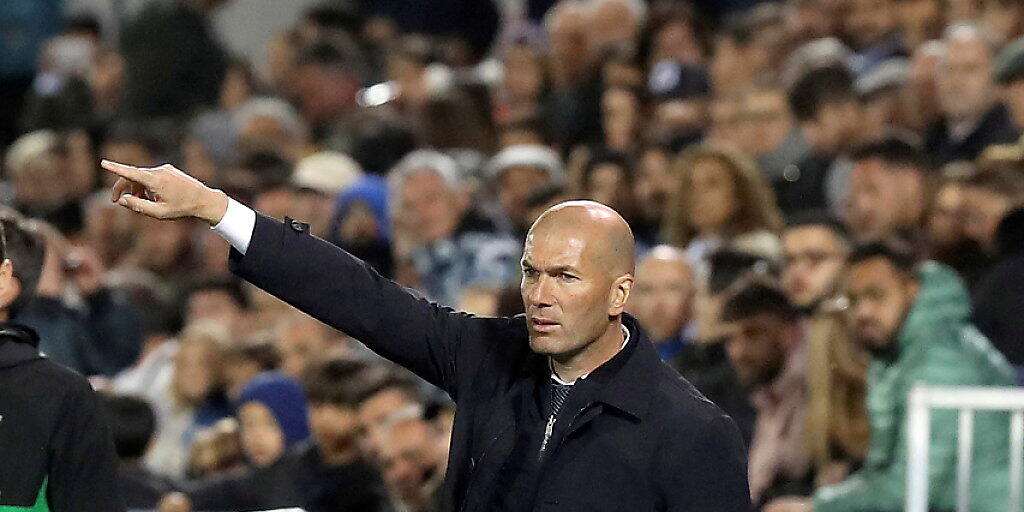 Real Madrids Trainer Zinedine Zidane muss sich mit seinem Team in Leganes mit einem 1:1 begnügen