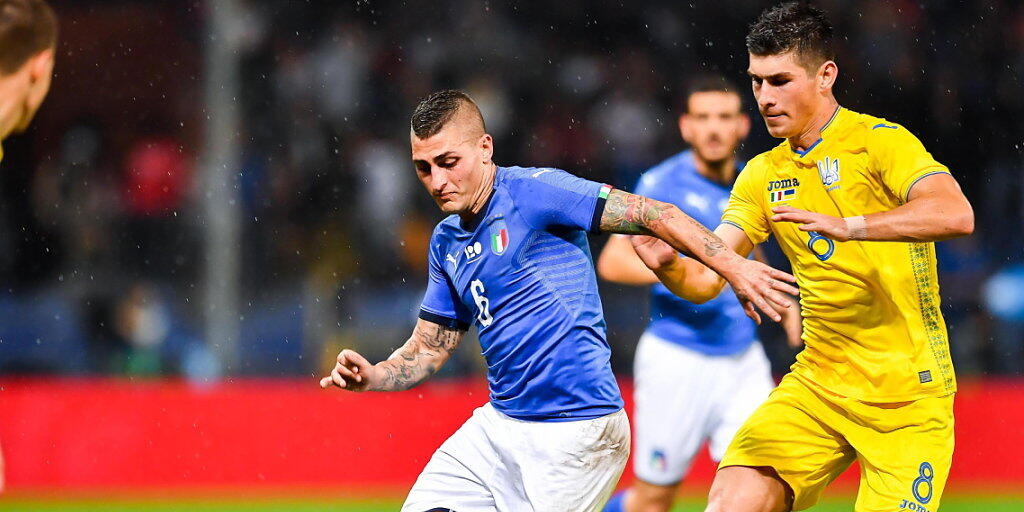 Italien, hier mit Marco Verratti, spielt im Test gegen die Ukraine 1:1 unentschieden