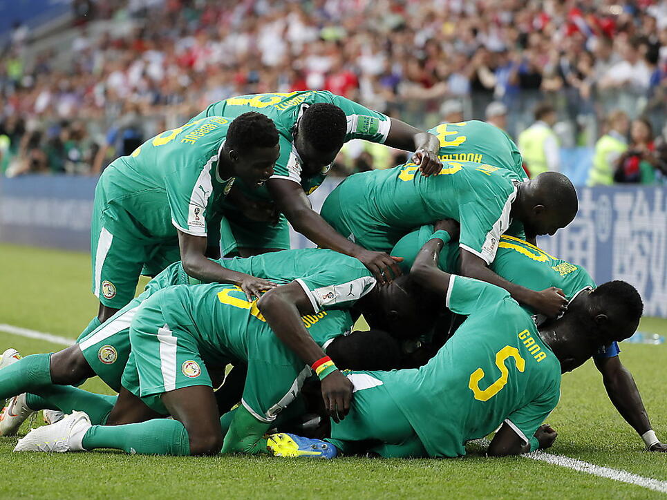 Senegals Spieler bejubeln ihr 2:0