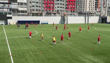 Aufw&auml;rmen des FCV in Andorra