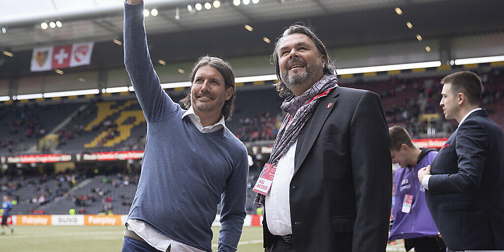 Markus Lüthi (rechts) gibt sein Amt als Präsident des FC Thun ab. Als Nachfolger soll Sportchef Andres Gerber übernehmen