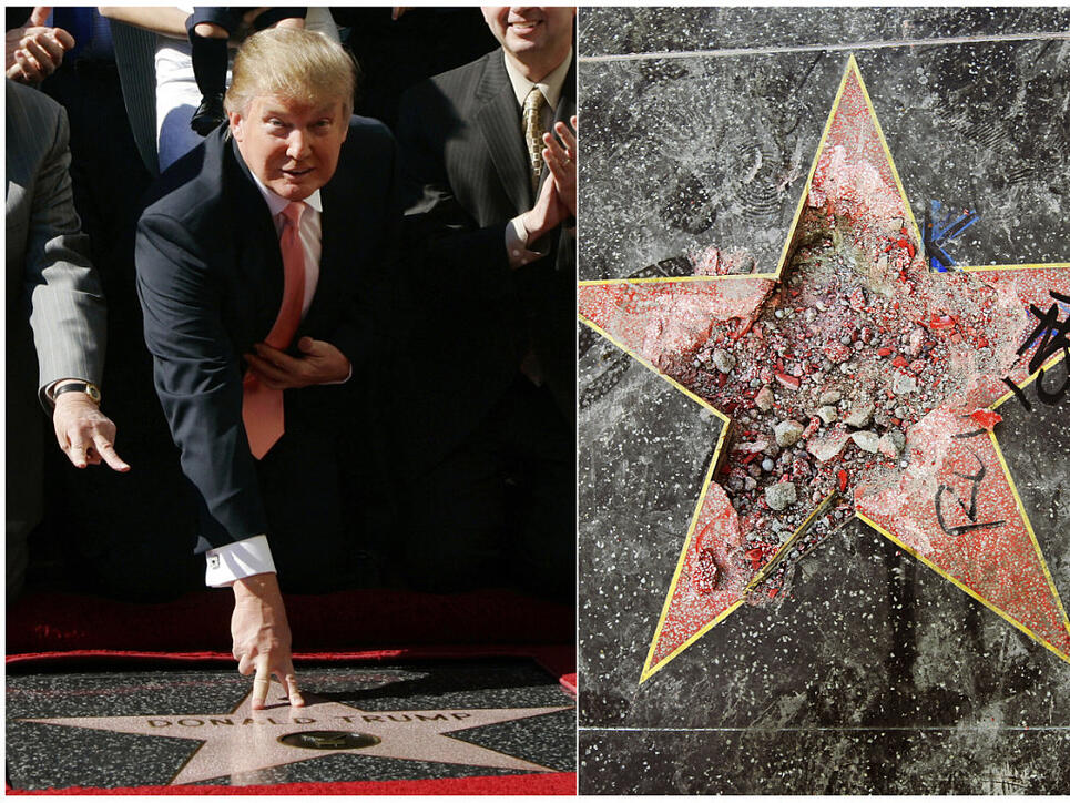 Die Sternplakette in Hollywood von Donald Trump, die der aktuelle US-Präsident im Jahr 2007 erhalten hatte, ist am Mittwoch erneut zerstört worden.