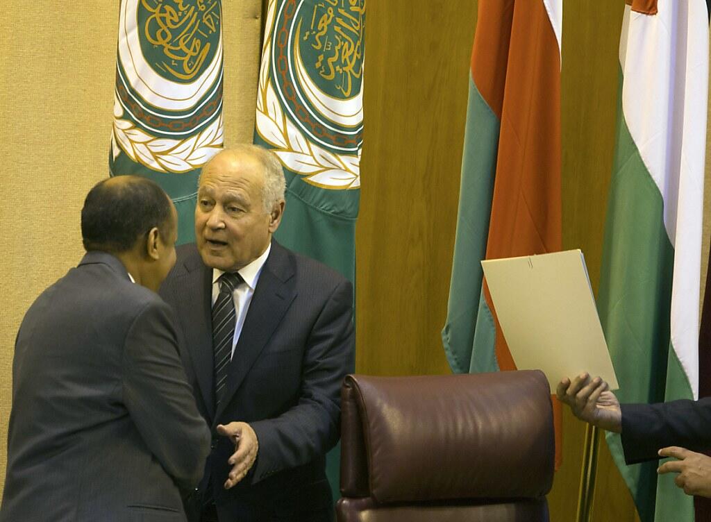 Der Generalsekretär der Arabischen Liga, Ahmed Abul Gheit, beim Treffen des Staatenbündnisses in Kairo.