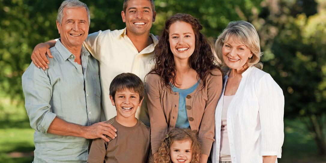 Family looking at the camera