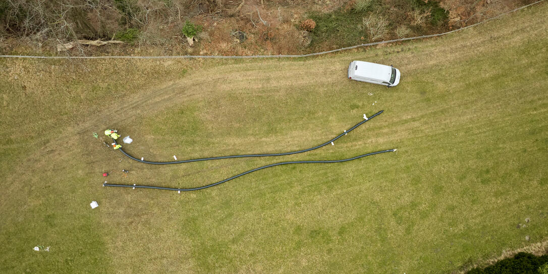 Installation der Fernwärme auf Schloss Vaduz