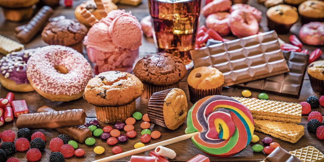 Assortment of products with high sugar level