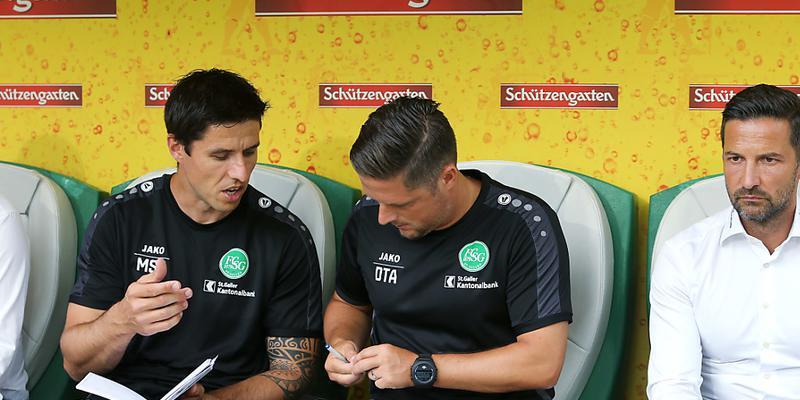 Martin Stocklasa (ganz links) amtete seit Anfang dieses Jahres beim FC St. Gallen unter Chefcoach Joe Zinnbauer und dessen Assistenten Daniel Tarone im Trainerstaff des Super-League-Vereins