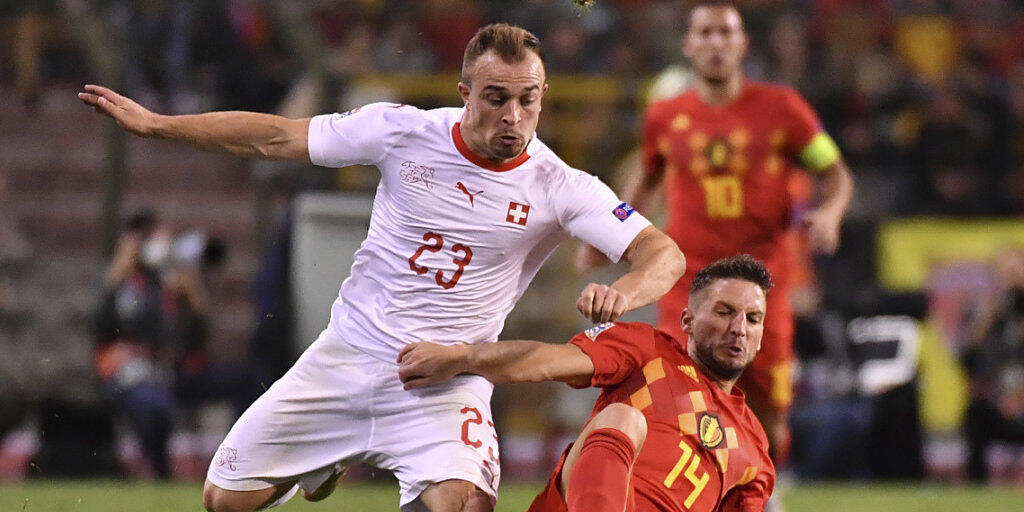 Treffen am 18. November wieder aufeinander: Die Welt-Nr. 8 Schweiz (hier Xherdan Shaqiri) und die Welt-Nr. 1 Belgien (Dries Mertens)