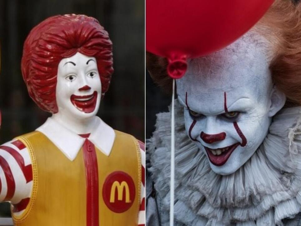 Rechts der Mörderclown aus dem Horrorfilm "It", links das Maskottchen von McDonald. Weil die beiden sich angeblich zu ähnlich sehen, will der Russland-Ableger Burger King den Film "It" verbieten lassen. (Archivbilder)