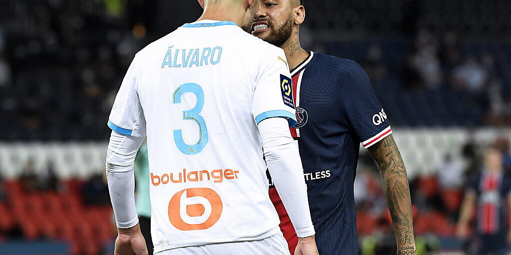 PSG-Superstar Neymar und Alvaro Gonzalez von Olympique Marseille geraten aneinander