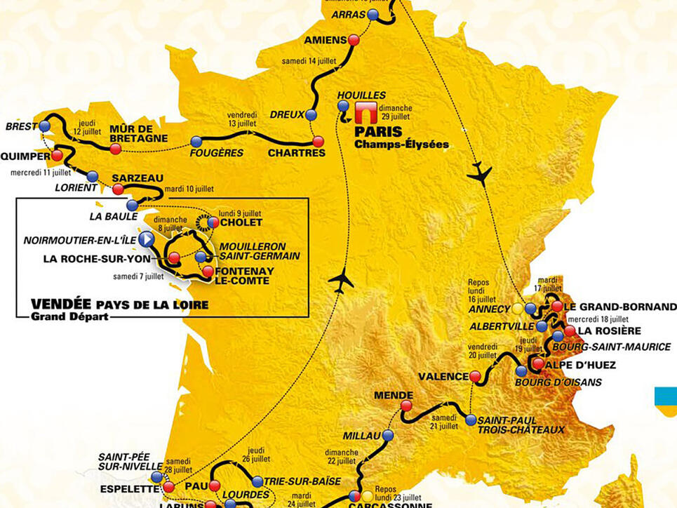 Der Etappenplan der 105. Tour de France