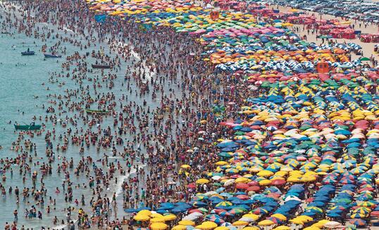 Crowded beach