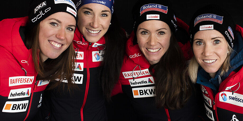 Eine verschworene Einheit: Die Schweizer Biathletinnen Lena Häcki, Aita, Selina und Elisa Gasparin wollen in der Staffel eine weitere starke Leistung zeigen